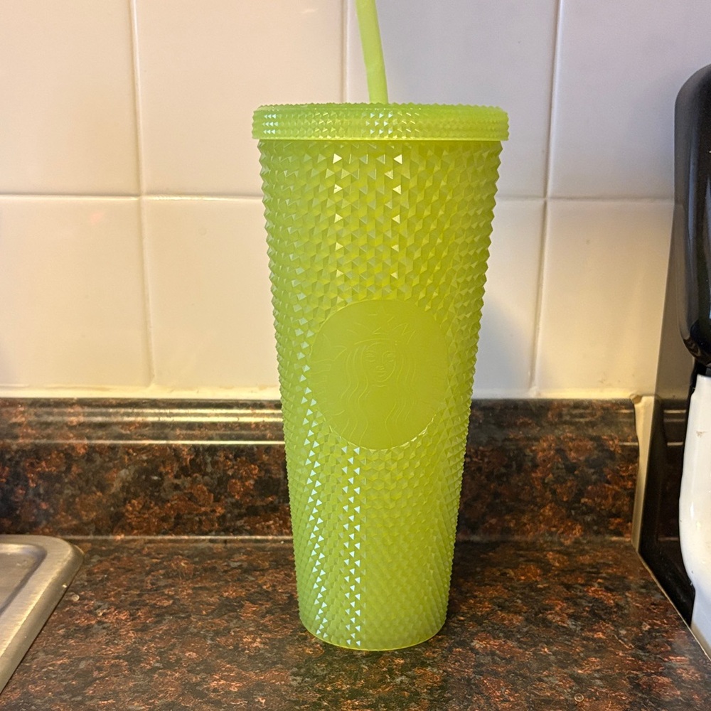 Starbucks Neon Green Glow in the dark  Studded Tumbler